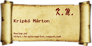 Kripkó Márton névjegykártya