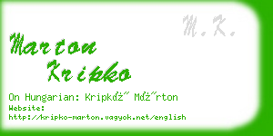 marton kripko business card